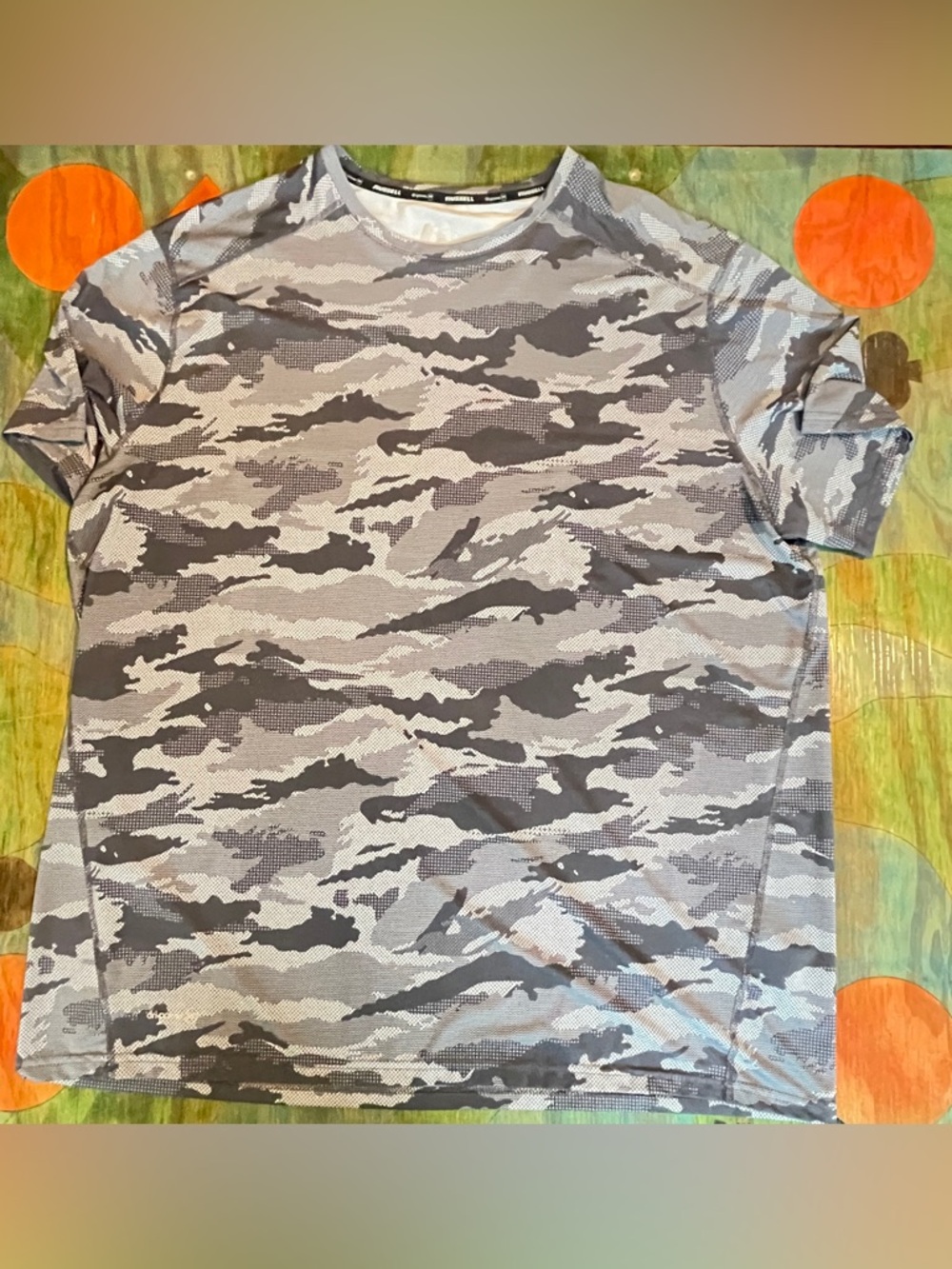 Russell Mens Light Gray Camo Dri Power 360 Training Fit Size 2XL Polyester Spand